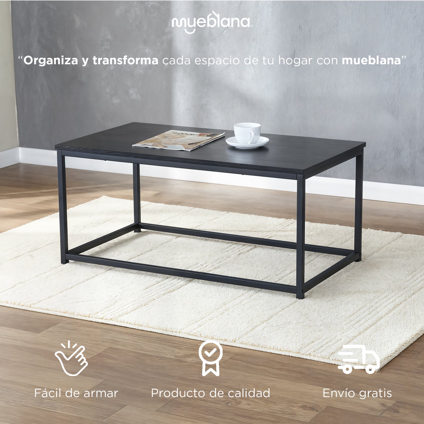 MESA DE CENTRO TUCSON NEGRO